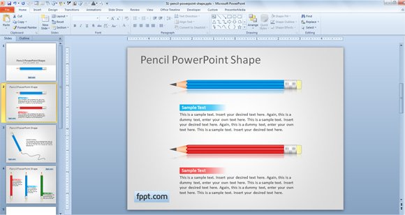 pencil shape PPT