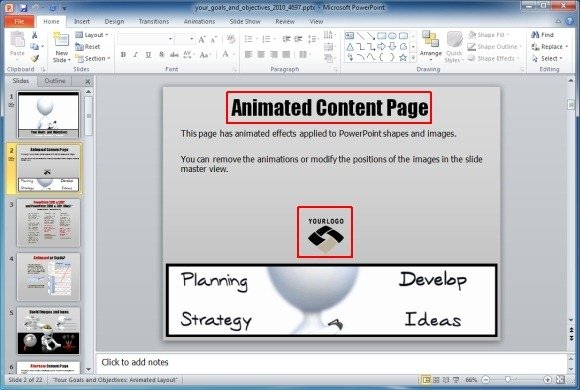 Animated Content Page