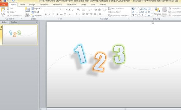 Example of Moving Numbers in a PowerPoint Slide