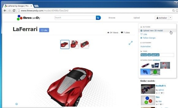 Upload Model 3D to an online platform