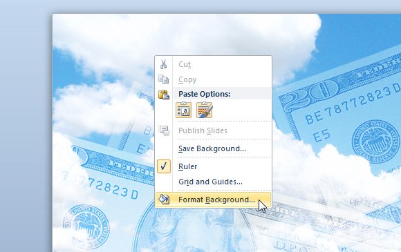 Format background in PowerPoint