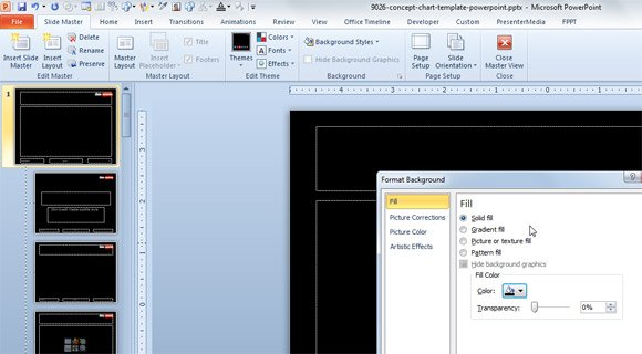 Change PowerPoint slide background easily
