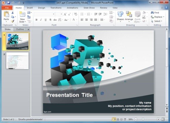 3d Cubes PowerPoint Template