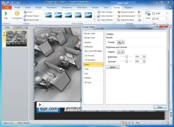 Customize Office Staff Video Background for PowerPoint