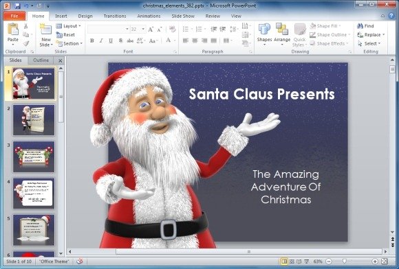 Animated Santa Claus PowerPoint Template