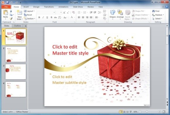 Christmas Gift PowerPoint Template