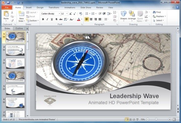 Leadership Wave PowerPoint Template