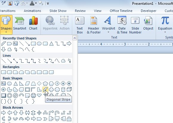 Diagonal Stripe Shape in PowerPoint