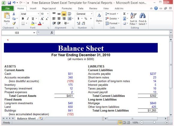 Clean Layout Presenting Assets and Liabilities