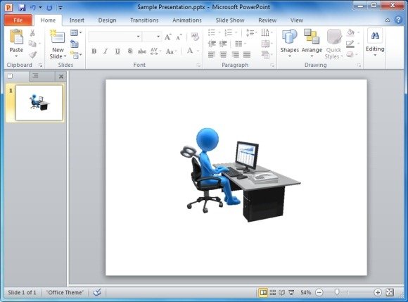 Desk Figure Workaholic Animated Clipart