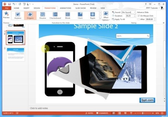 Origami Transition Effect in PowerPoint