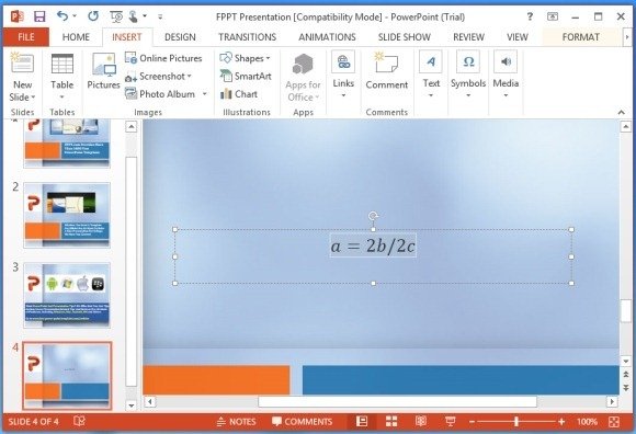 How To Add Math Expressions And Equations in PowerPoint 2013 ...