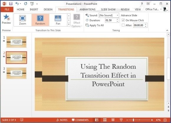 Random Transition Effect in PowerPoint