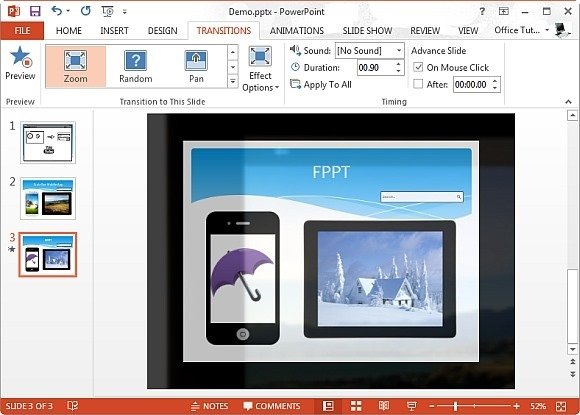 Zoom Transition Effect in PowerPoint