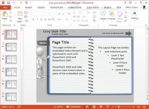 notepad story map template for powerpoint