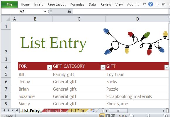 Complete Your Holiday Gift List Using This Template
