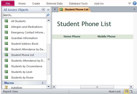 Record Each Students' Contact Information and Emergency Contacts