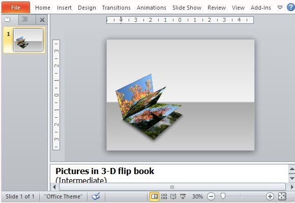 3D Flip Book Design as Stand-alone or Title Slide
