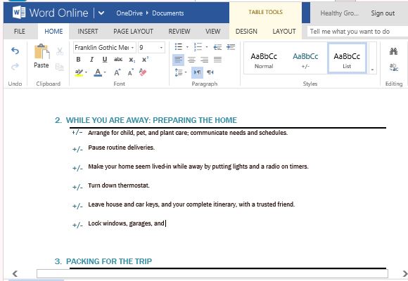 Easily Modify the Checklist Template and Add Your Own List