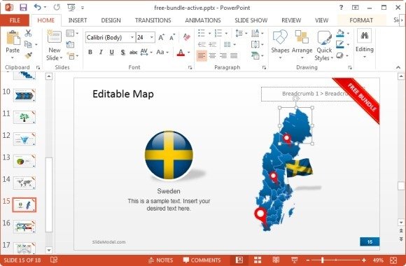 free sweden map for powerpoint