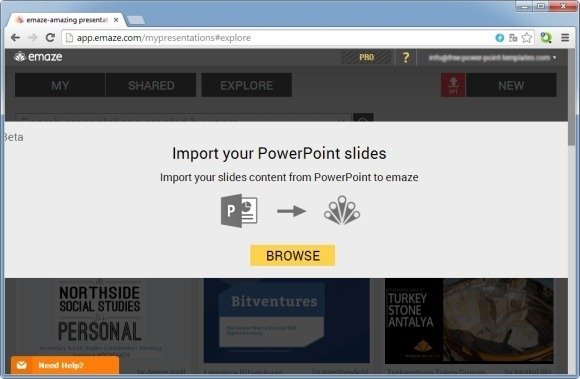import powerpoint ppt to emaze