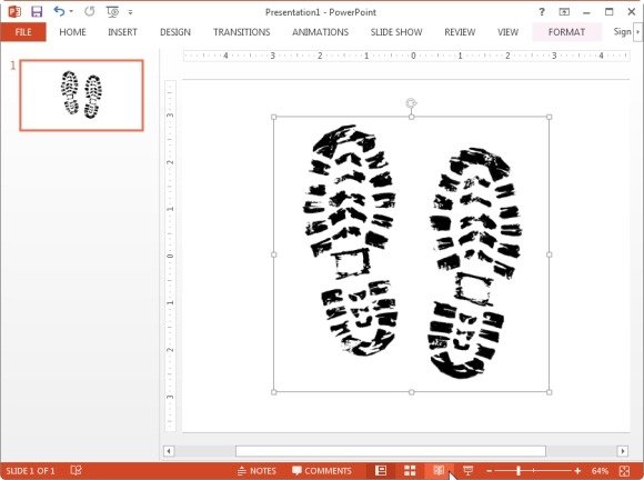 Pair boot prints static clipart