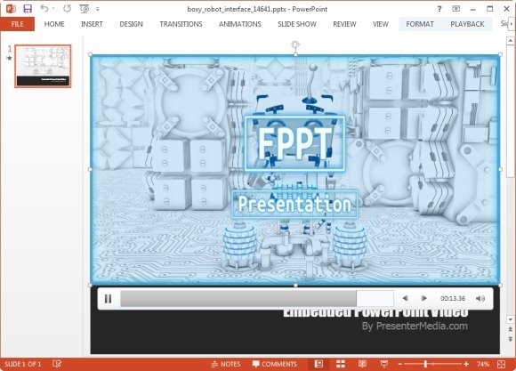 boxy robot video background for powerpoint