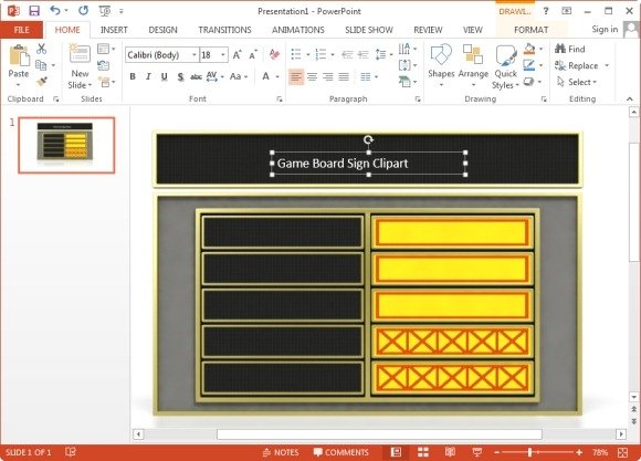 Game Board Sign Clipart for PowerPoint