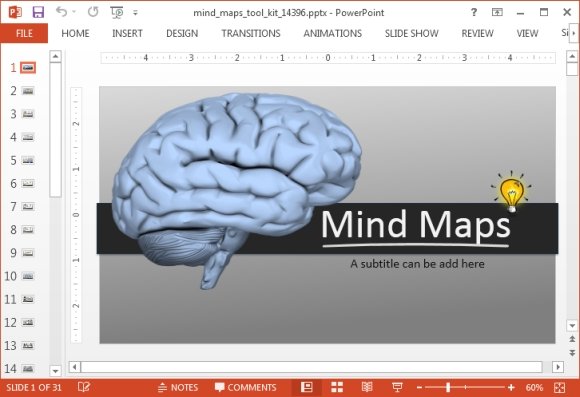 Animated mind map PowerPoint template