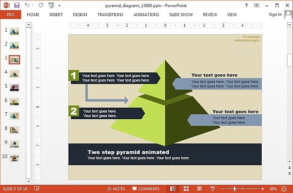 Customizable pyramid diagram template