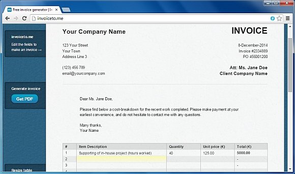 Invoice to me web app