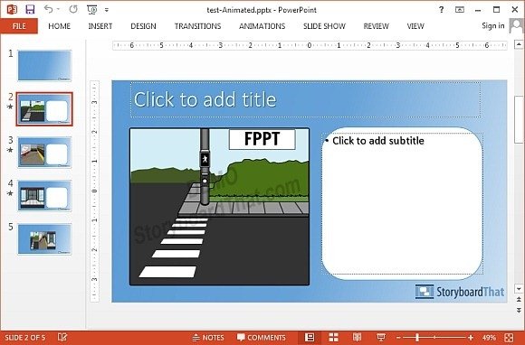 StoryBoardThat PowerPoint layout