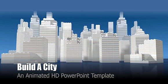 Build a city animated PowerPoint template