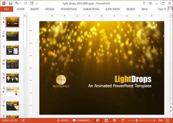 Light drops PowerPoint template