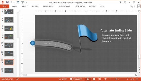 Animated slide with timeline and road