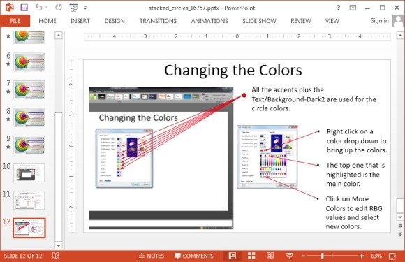 Change colors of circular diagram