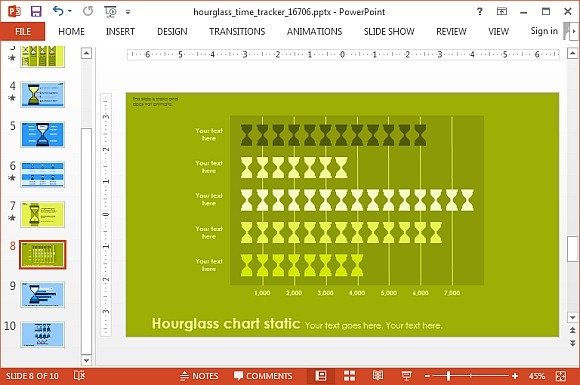 Hourglass chart with clipart