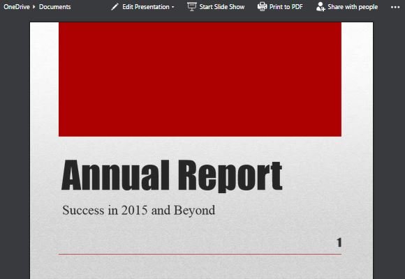 Example of Annual Report slide template