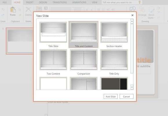 Multiple slide layouts in PowerPoint theme