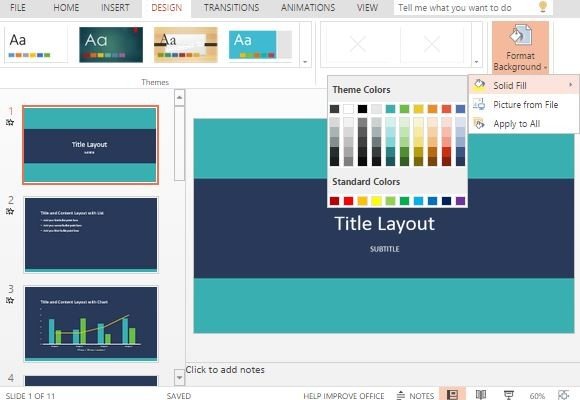 Teal Banded PowerPoint Template