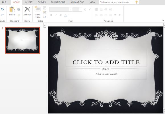 Stylish and elegant PPT template for PowerPoint with black and white colors.