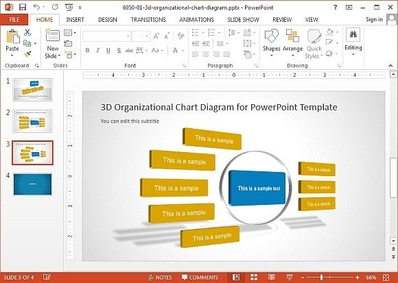 3D organizational chart for PowerPoint