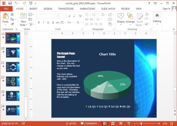 Charts with world grid theme