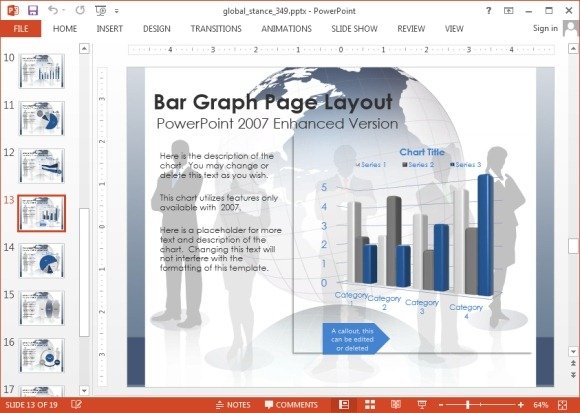 Graph layout for business presentation - Bar Graph Page Layout Presentation Slide