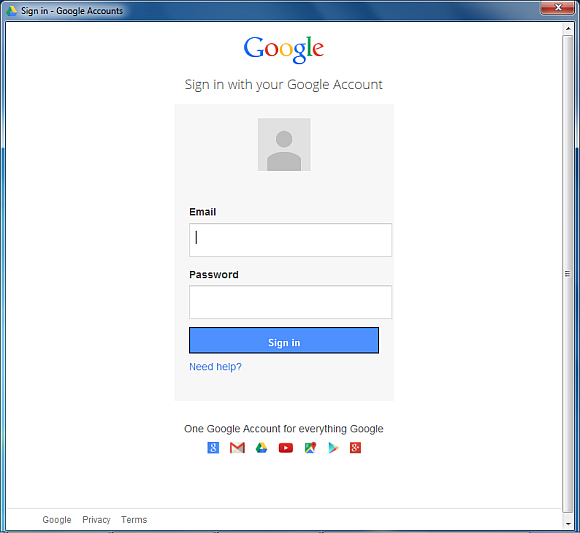 Login to Google Drive