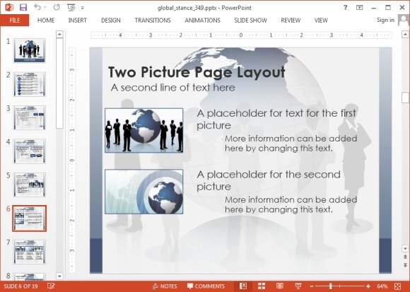 Two Picture Page Layout in a PowerPoint Slide