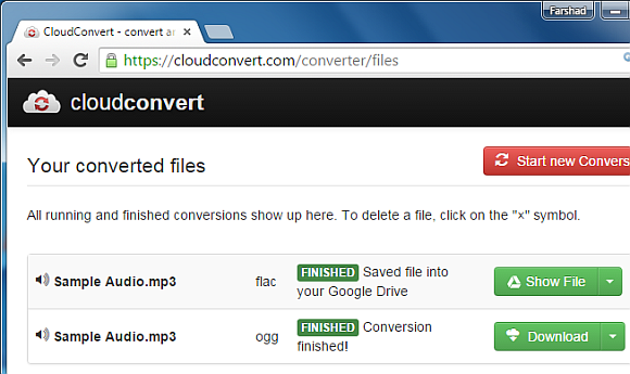 Download converted file