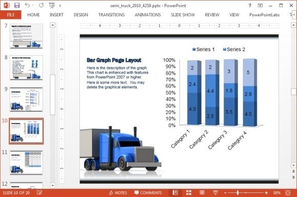 Truck and bar chart