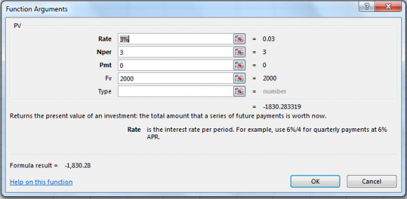 Present value calculations