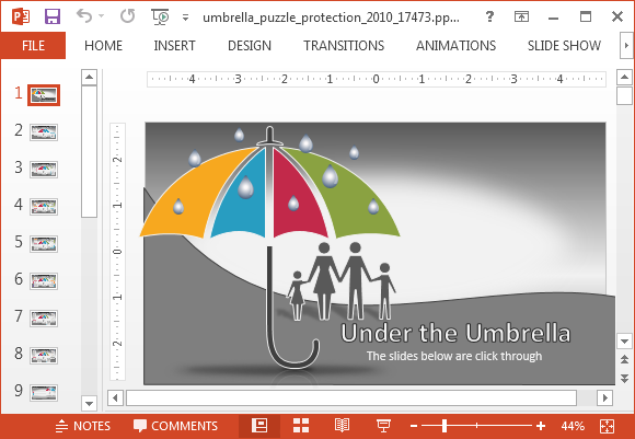 Umbrella PowerPoint template